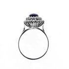 Image 6 of 18 carat white gold cocktail ring with zirconia and sapphire