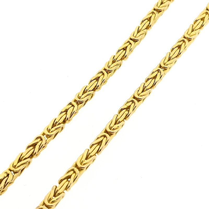 Afbeelding 7 van Gouden vierkante koningsschakel ketting | 46,5 cm