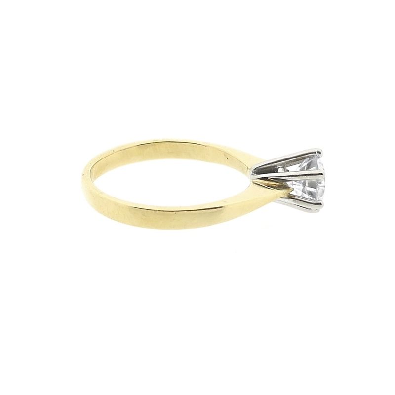 Image 6 of Gold solitaire ring with zirconia