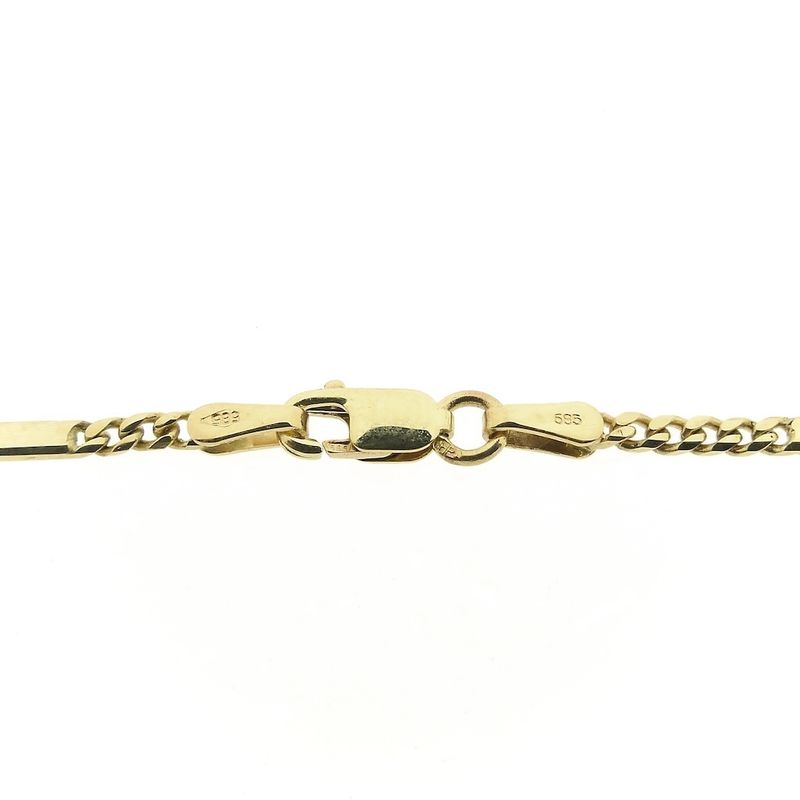 Image 5 of Gold closed Figaro link bracelet | 19 cm