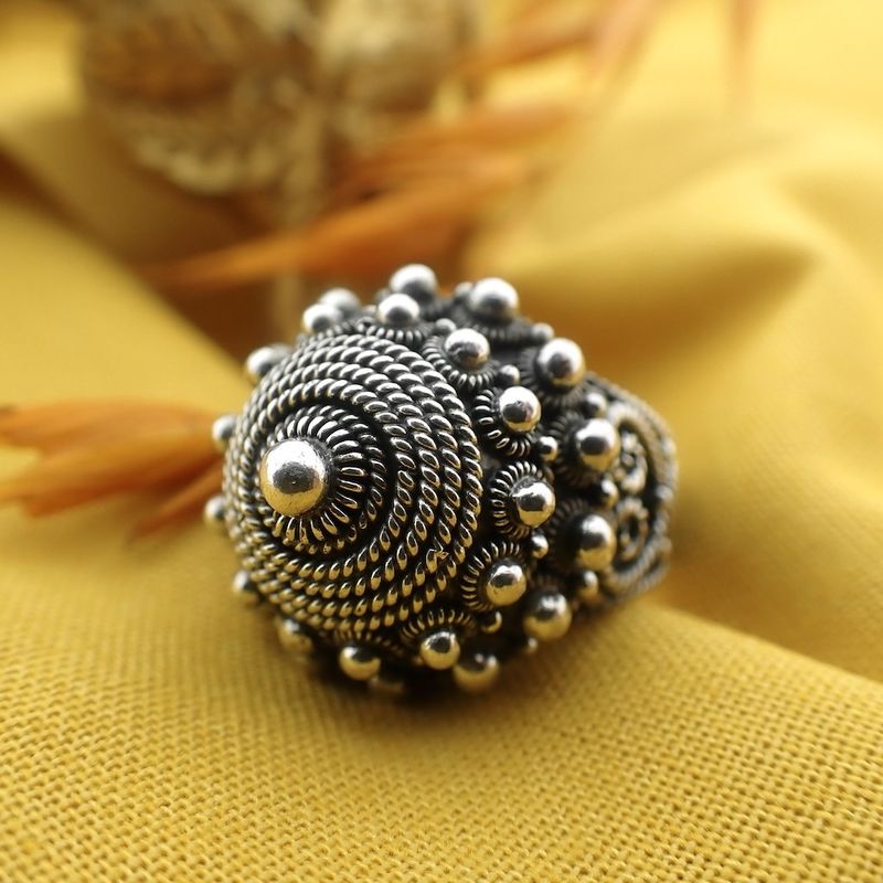 Image 10 of Silver ring with oriental design