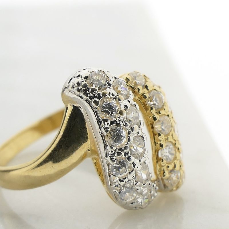 Image 3 of Two-tone gold ring set with zirconia