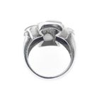 Image 9 of Silver ring with mother of pearl and marcasite