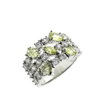 Silver cluster ring with zirconia