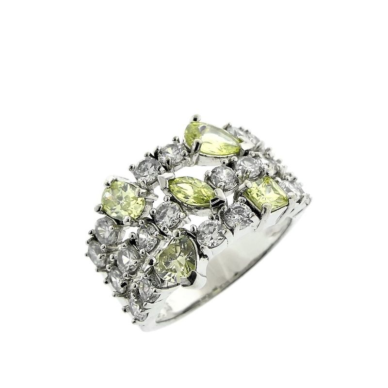 Image 1 of Silver cluster ring with zirconia