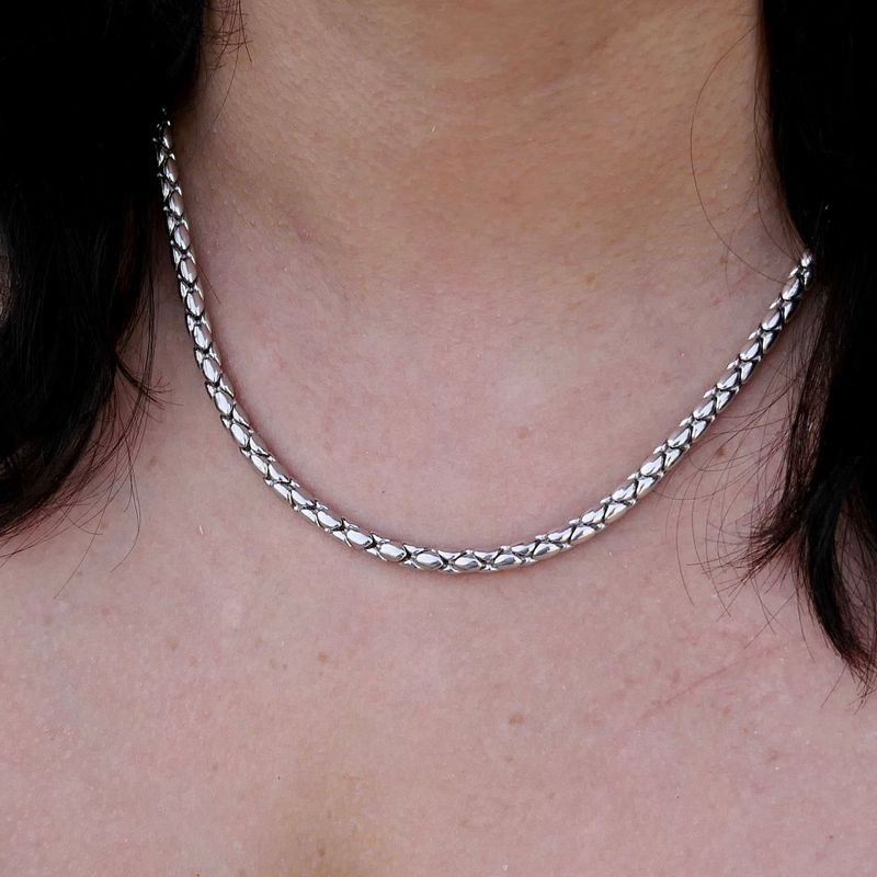 Afbeelding 9 van Witgouden cardano schakelketting