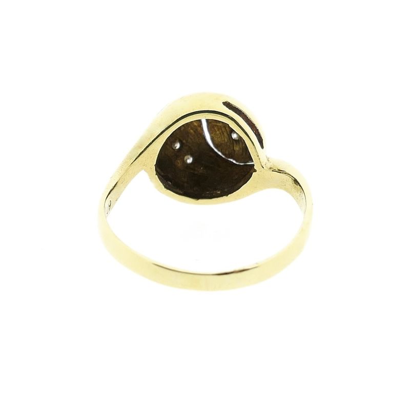 Image 6 of Gold ring with diamond; 0.09 ct.