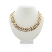 Gold wide women's necklace | 45.5 cm