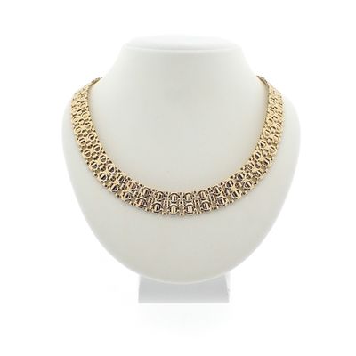 Image 1 of Gold wide women's necklace | 45.5 cm
