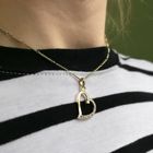 Image 7 of Gold pendant of a heart with zirconia