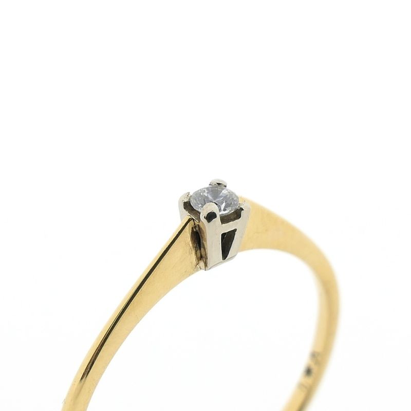 Image 3 of Gold solitaire ring with zirconia