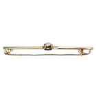 Image 5 of Vintage white gold long narrow brooch with moissanite