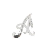 Silver letter brooch; letter A