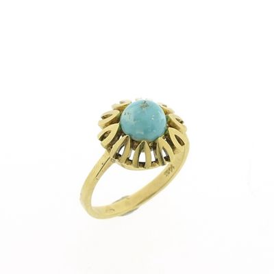 Vintage gold ring with turquoise Image 1 of Vintage gold ring with turquoise