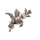 Image 2 of Antique gold and silver brooch with diamonds; approx. 1.00 ct.