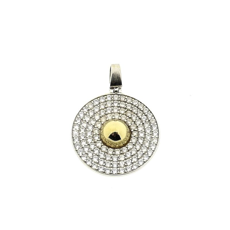 Image 1 of Two-tone gold pendant with zirconia