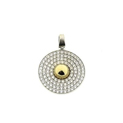 Two-tone gold pendant with zirconia Image 1 of Two-tone gold pendant with zirconia