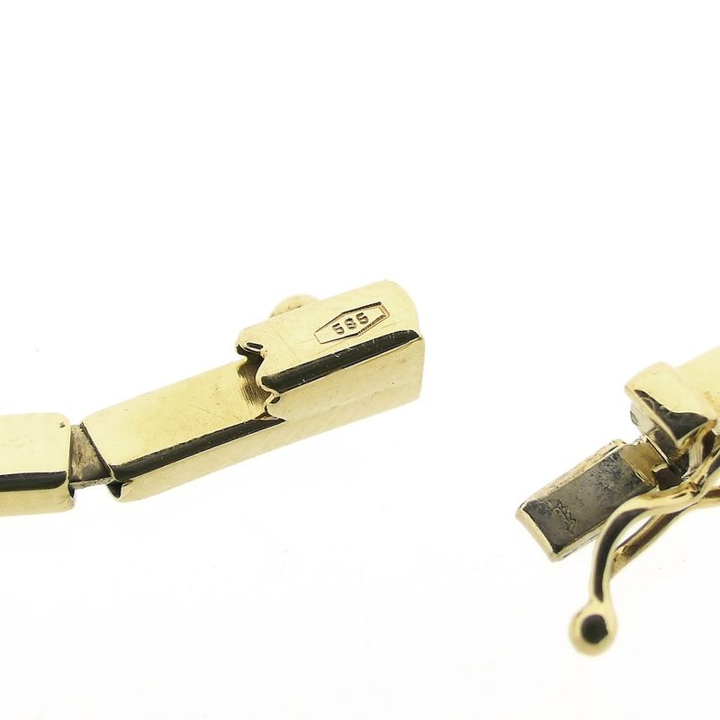 Image 5 of Gold bar link necklace; 46.5 cm