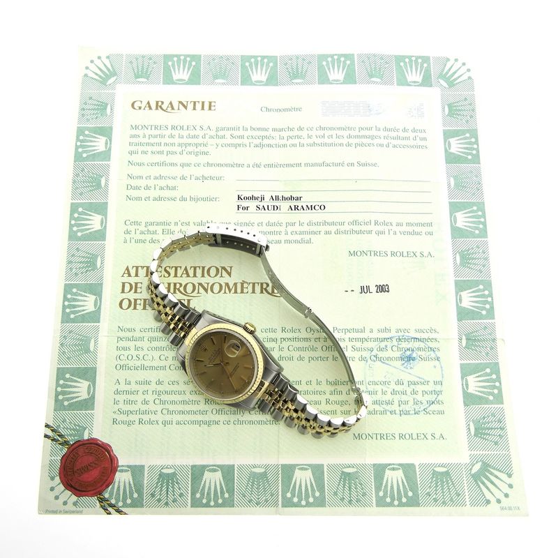 Image 14 of Rolex Datejust 16233; Automatic gold/steel watch