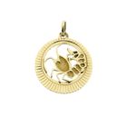 Image 1 of Gold zodiac sign pendant; Cancer