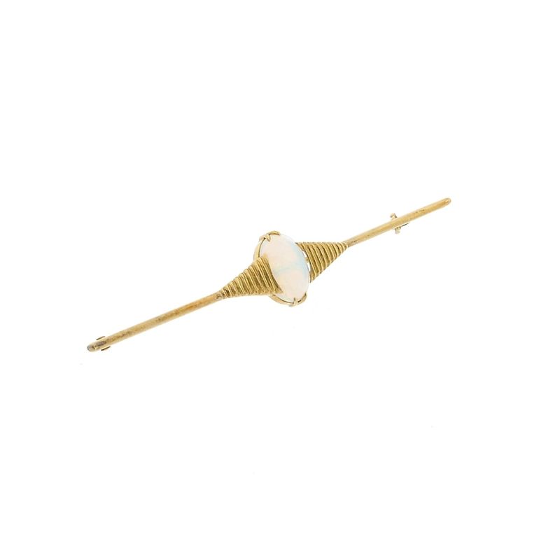 Image 3 of Golden brooch with opal