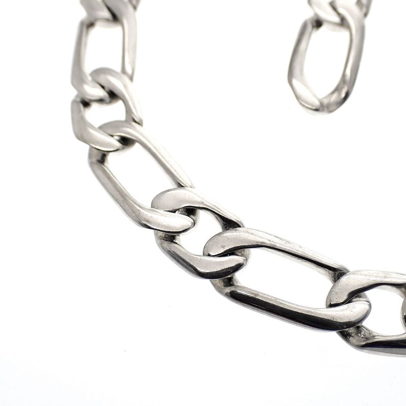 Image 3 of Silver wide gourmet link necklace | 51 cm