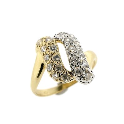 Two-tone gold ring set with zirconia Image 1 of Two-tone gold ring set with zirconia
