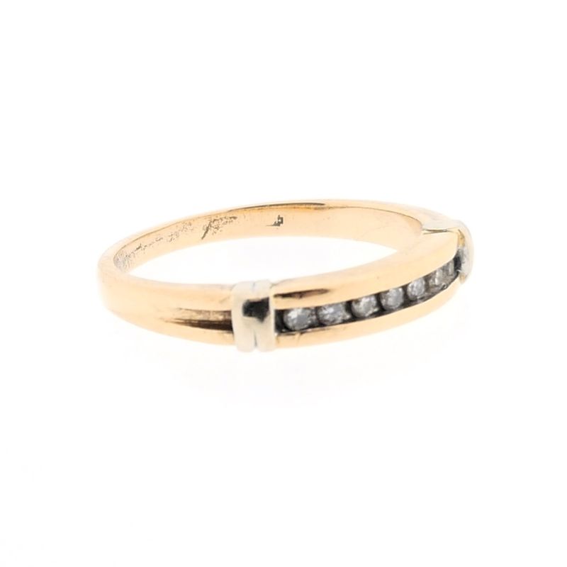Image 4 of Two-tone gold ring with diamonds; 0.10 ct.
