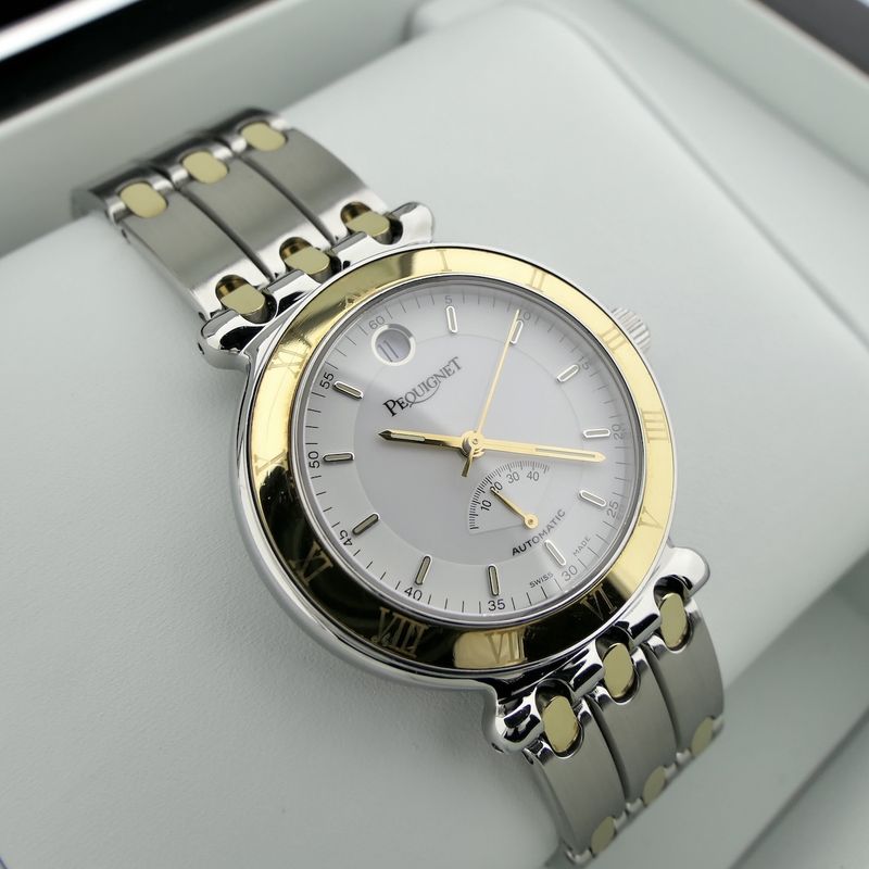 Image 17 of Pequignet Moorea 'Power Reserve'; Automatic gold/steel watch