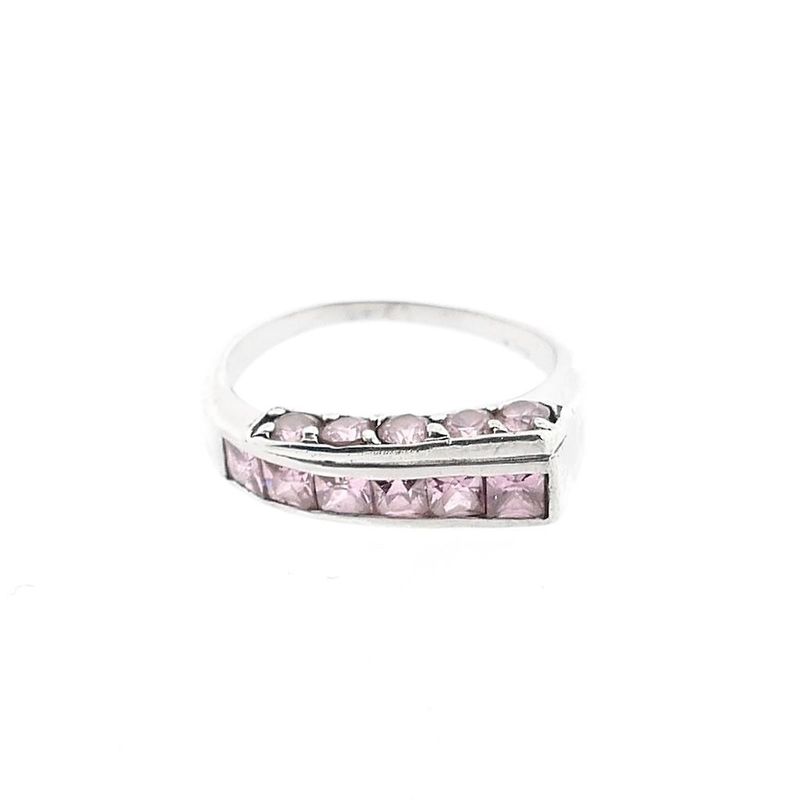 Image 3 of Silver Ring with Pink Zirconia