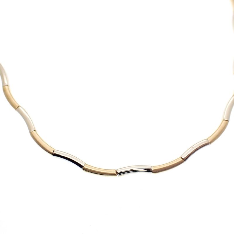 Image 5 of Two-tone gold bar necklace