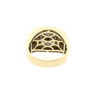 Image 6 of Bicolor Gold Mercedes Benz Men's Ring with Zirconia