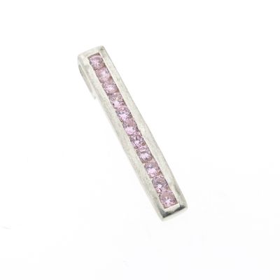 Image 2 of Silver pendant with pink zirconia