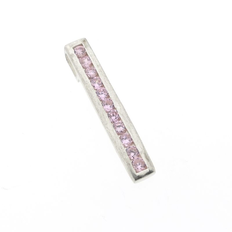 Image 2 of Silver pendant with pink zirconia