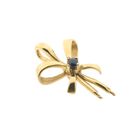 Image 5 of Gold pendant with a bow and sapphire