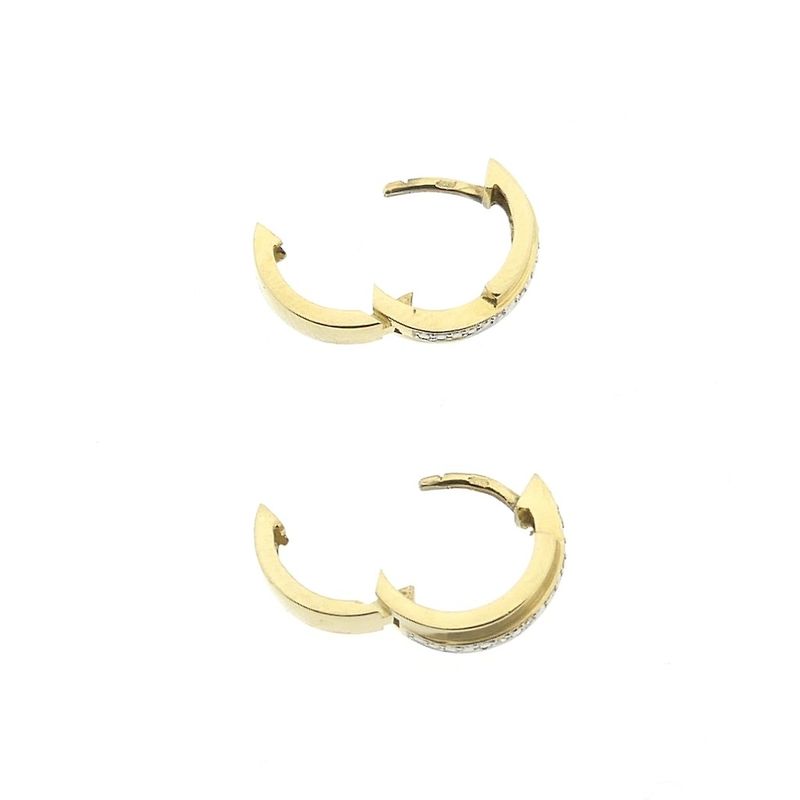 Image 6 of Gold earrings with diamond; 0.06 ct. | Ø 13.9 mm