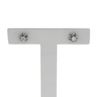 White gold solitaire stud earrings with diamond | 0.12 ct.