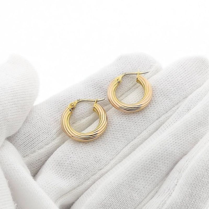 Image 8 of 8 carat bicolor earrings; Ø 16.5 mm