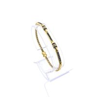 Gold bracelet with sapphire and diamond; 0.03 ct. | 18 cm