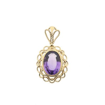 Image 1 of Vintage gold pendant with amethyst.