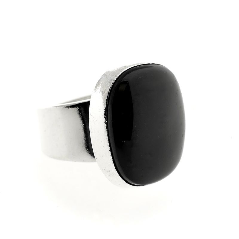Image 6 of Silver robust ring with onyx