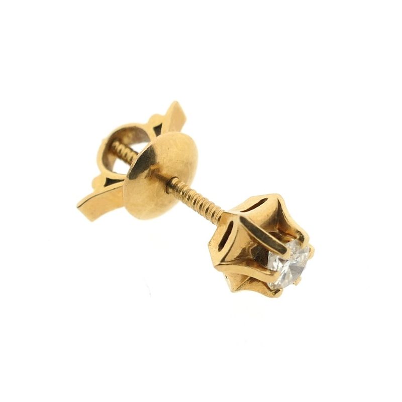 Image 5 of 18 ct. Gold stud earrings with diamond | 0.30 ct.