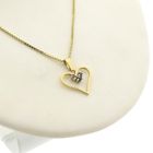 Image 9 of 18 carat gold heart pendant with sapphire