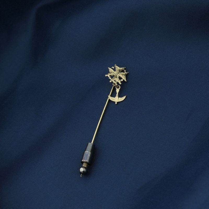 Image 6 of Antique gold lapel pin with a Huguenot cross