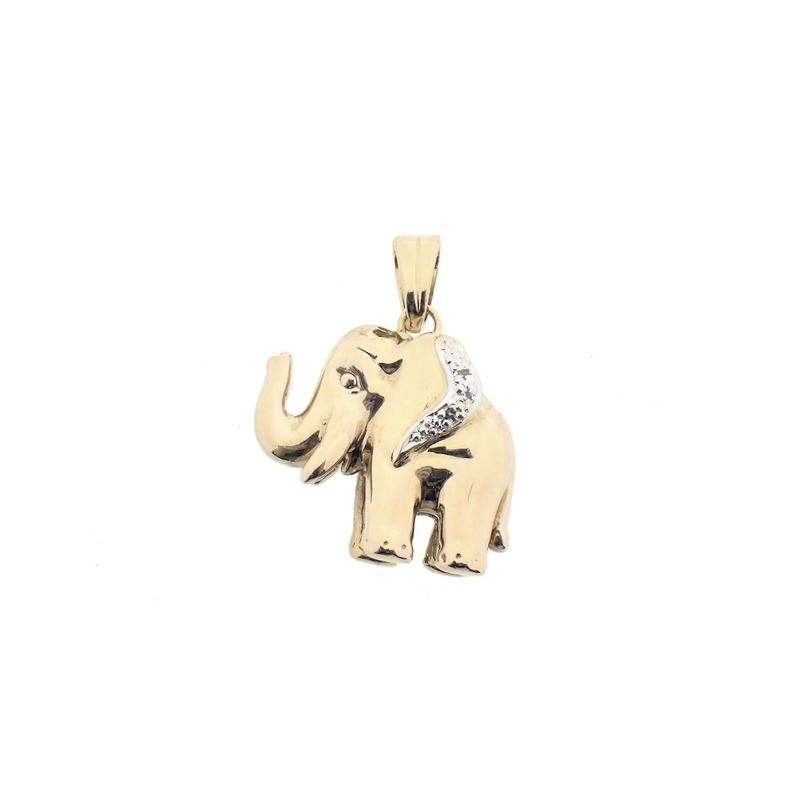 Image 4 of Gold pendant of an elephant with diamond 0.01 ct.