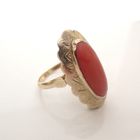 Image 3 of Gold ring with red coral | Vintage