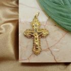 Image 2 of Gold Victorian pendant of a cross with pearls