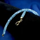 Image 9 of Gold beaded bracelet with aquamarine