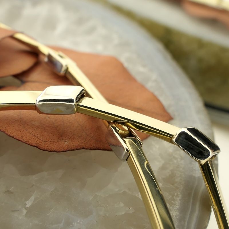 Image 2 of Golden bicolor women's necklace.