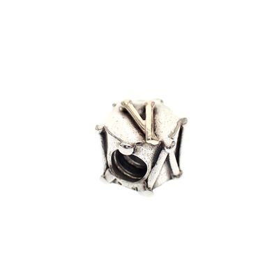 Image 1 of Pandora charm; Silver with gold; Drums Charm